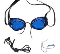 SwimmerShop Lunettes de natation de type suédois - Lunettes de piscine avec bord en caoutchouc, anti-buée et protection UV - Modèle suédois pour nageurs professionnels - Verres bleus