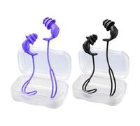 Swimming Earplugs - Silicone Waterproof Plugs With Storage Case Anti Loss