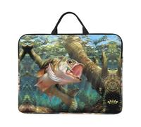 Swimming Fish Housse pour ordinateur portable 14" - Transport d'affaires, bureau - Avec bandoulière et porte-documents, noir, taille unique