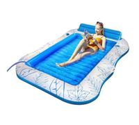 Swimming Loungers - Blowup Drifting Aqua Saddle for Relaxing | Foldable Mat with Drink Socket Multi-Purpose Build Including Buoyant Armrests for Sunbathing, Holiday, Sea and Pond Party Outings