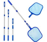 Swimming Pool Skimmer Net with Telescopic Pole 108cm Fine Mesh Net for Cleaning Pool Surface Hot Tub Quick Above Ground Cleaning