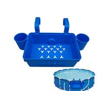 Swimming Pool Storage Basket, Thickened Organizer Bin with Cup Holders, Lightweight Portable for Poolside Toys, Water Gear, Ideal Backyard Swimming, Beach Days, Summer Activities, Patio Use