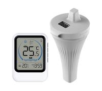 Swimming Pool Thermometer Digital, Thermomètre de Piscine Flottant Sans Fil, Thermomètre de Température avec Récepteur Radio LCD, Wireless Floating Pool Thermometer for Swimming Pools Bathtubs