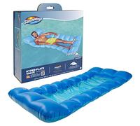 Swimways Comfort Cloud Chaise longue de piscine avec gonflage rapide et oreiller appui-tête, flotteurs gonflables surdimensionnés pour adultes, bleu