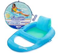 SwimWays Chaise longue de piscine Spring Float – Inclinable, gonflable, gonflage rapide, Bleu ciel