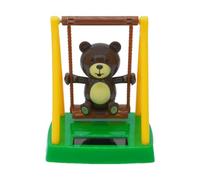 Swing Bear Ornament, Solar Powered Figurines, Cute Dashboard Decor, Car Office Desk Home Display Companion, Apartment Living Room Study, Collectible Gear for Drivers, Workers, 9 x 6,5 x 6 cm