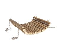 Swing de hamster en bois, balançoire d'escalade naturelle naturelle, jouets mignons multifonctionnels jouant à l'hamac avec chaîne suspendue pour souris perroquets 15 x 30 cm 5,9 x 11,8 en bois L,