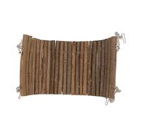 Swing de hamster en bois, balançoire d'escalade naturelle naturelle, jouets mignons multifonctionnels jouant à l'hamac avec chaîne suspendue pour souris perroquets 15 x 30 cm 5,9 x 11,8 en bois L,
