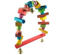 Swing de Perruche pour la Cage, Swing de Perruche | Échelle à Cage d'oiseau en Bois Perche avec Une Cloche - Stand de perchoir de Formation Amusant, paraket décoratif canet Debout pour Conure Pinches