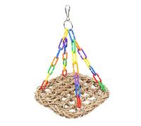 Swing d'oiseau Suspendu - Swing de Perche d'oiseaux de l' Marine, cachatoue Swing Seafrass | Swing de Perche d' d' multifonctionnelle avec Un Filet d'escalade Amusant, Jouet à mâc