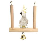 Swing d'oiseaux : coloré Parrot Swing & Perch, jouet de cage à oiseaux en bois pour tourtereaux, perruches et petits oiseaux, jouet à mâcher suspendu, kiosque de jeu et salle de gym pour