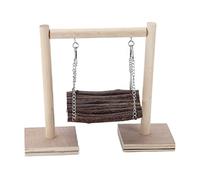 Swing du Hamster | Swing en Bois réglable avec chaîne Suspendue pour Hamster/Ours doré/Petit Animal | Jouet à mâcher en Toute sécurité | Crochet Long - en Acier Inoxydable