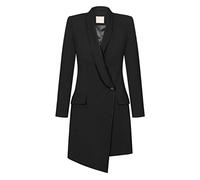 Swing Fashion Blanca | Schwarz Swing Mode Femmes Élégante d'affaires Fourreau fête Cocktail | Mini soirée | Robe à Manches Longues | Col en V | Court | Noir | 38