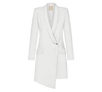 Swing Fashion Blanca | Weiß Swing Mode Femmes Élégante d'affaires Fourreau fête Cocktail | Mini soirée | Robe à Manches Longues | Col en V | Court | Blanc | 40