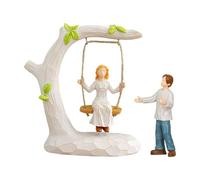 Swing Figurine Romantic Couple - Sculpture de statues en résine, beaux ornements décoratifs pour étagères et meubles de télévision, œuvres d'art modernes pour les parents, décoration artisanale durabl
