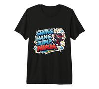 Swing Hang Jump Ninja Boys Kids Play Playground Training T-Shirt Haut de Gamme