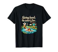 Swing Hard The Waters Fine Golf Humour Graphic T-Shirt