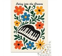 Swing Into The Groove Floral Piano De Puzzle en Bois, 1000 pièces