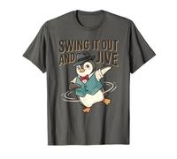 Swing It Out and Jive Lover Vibes Dancing Penguin Dance Club T-Shirt