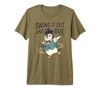 Swing It Out and Jive Lover Vibes Dancing Penguin Dance Club T-Shirt Haut de Gamme