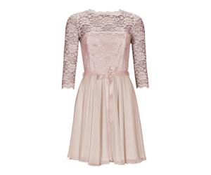 Swing - Robe de cocktail en dentelle et mousseline - Femme - Robes - Rose - Taille: 36 FR