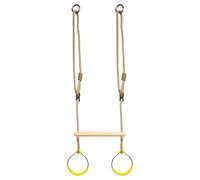Swing Set Rings, Jungle Gym Climbing, 15.35x58.27in Gymnastic Ring Training, Authentic Grip Handles, Balance Coordination Booster for Backyard, Obstacle Course, Kids, Teens