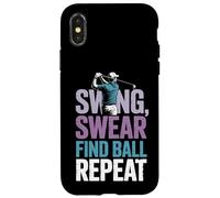 Swing Swear Find Dad Golf Best Dad Par Funny Par Golfing Coque pour iPhone X/XS
