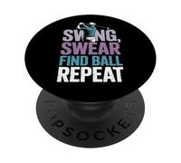 Swing Swear Find Dad Golf Best Dad Par Funny Par Golfing PopSockets PopGrip Adhésif