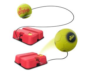 Swingball Entraîneur de Football et de Tennis 2 en 1 All Surface Reflex pour s'amuser en Plein air, Ballon de Football, avec Balle de Tennis attachée et pagaie