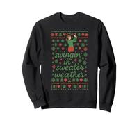 Swingin' in Sweater Weather, Ugly Christmas Golfing Christmas Sweatshirt