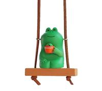 Swinging Frog Car Decor - Hanging Pendant Charm, Mirror Ornament Accessory, Cute Interior Figure Design, Compact Durablee Build | Lightweight Fun Decorative, Stylish Display Item Home