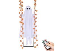 Swinging Ghost Halloween Decoration - Light-Up Ghost Swing | Hanging Decor
