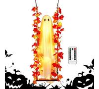 Swinging Ghost Outdoor | Decor 3.94ft Large Spooky Light Up Decoration |