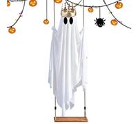 Swinging Ghost with Light, 150cm Large Spooky Halloween Decoration | Spooky Halloween Decor for Haunted Houses, Porches, Yards, Gardens, Trees, Entryways, Holiday Parties, and Seasonal Displays.