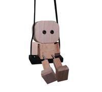 Swinging Pendant - 1,77 x 2,56 x 3,15 Inches Car Rearview Mirror Pendant, Wooden Leg Shaking Men, Car Decor Ornaments For Interiorrr Rearview Mirror Decoration Trucks SUVs RVs Minivans