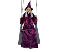 Swinging Witch - 1.8m Life Size Haunted House Prop, Witch on Swing