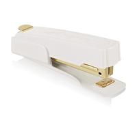 Swingline Agrafeuse vintage, capacité de 20 feuilles, sans bourrage, compacte, extracteur d'agrafes intégré, métal, blanc et or (S7042301AZ)