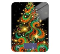 Swirl Arbre de Noël Étoile Art Print Balance alimentaire facile à nettoyer 5 kg/5 g (scénario) Balance de poids avec 4 unités pour la pâtisserie Báscula para pesar alimentos
