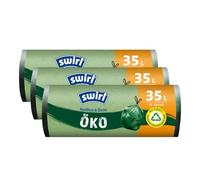 Swirl certifié Sacs poubelle 35 L 12 pcs./Rouleau avec cordon (Lot de 3)