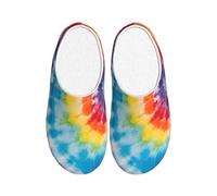 Swirl Chaussons d'intérieur et d'extérieur en flanelle pour femme - Antidérapants - Chaudes - Pour l'intérieur et l'extérieur, multicolore, X-Small Men/ XX-Large Women