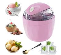 Swirl Cup Ice Cream Maker, 15-Min Quick Electric Personal Machine, Small Home Mini Swirly Cup Ice Cream Maker, One-Touch Diy, for Homemade Frozen Yogurt, Sorbet and Gelato (Pink-A)