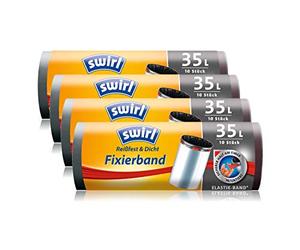 Swirl Fixierband Lot de 4 sacs poubelle Anthracite