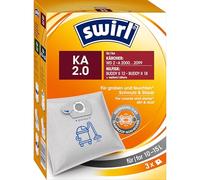 Swirl KÄ Lot de 2 sacs pour aspirateur humide et sec (3 pièces, compatibles avec Kärcher WD 2, Nilfisk Buddy II et autres, matériau non tissé indéchirable, 3 couches