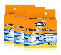 Swirl - Lot de 3 paquets de 30 lingettes de nettoyage pour lunettes dans une boîte distributrice - Effet antibuée - Ultra doux et délicat - Dégraissant - Sans rayures