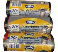 Swirl Lot de 3 x 15 sacs poubelle avec bande de fixation 20 l