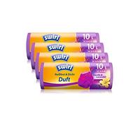 Swirl Lot de 4 rouleaux de 14 sacs poubelle parfumés à la vanille et à la lavande - 10 l