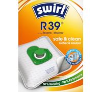 Swirl R 39 EcoPor Lot de 10 sacs d'aspirateur indéchirables pour tous les aspirateurs Moulinex et Rowenta avec sac, filtration à 99,9% de la poussière domestique et des poussières fines allergènes