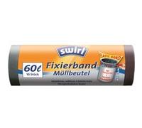 swirl Sac poubelle, avec bande de fixation, 60 litres, noir G