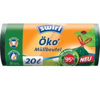 swirl Sac poubelle écologique avec cordon de serrage vert 60 litres