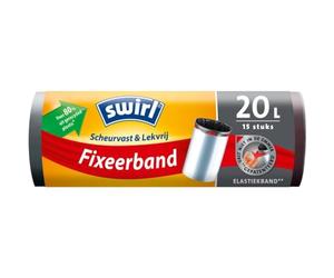Swirl® Sacs poubelle à bande de fixation - 20 l - Indéchirables et étanches - Support de sac poubelle